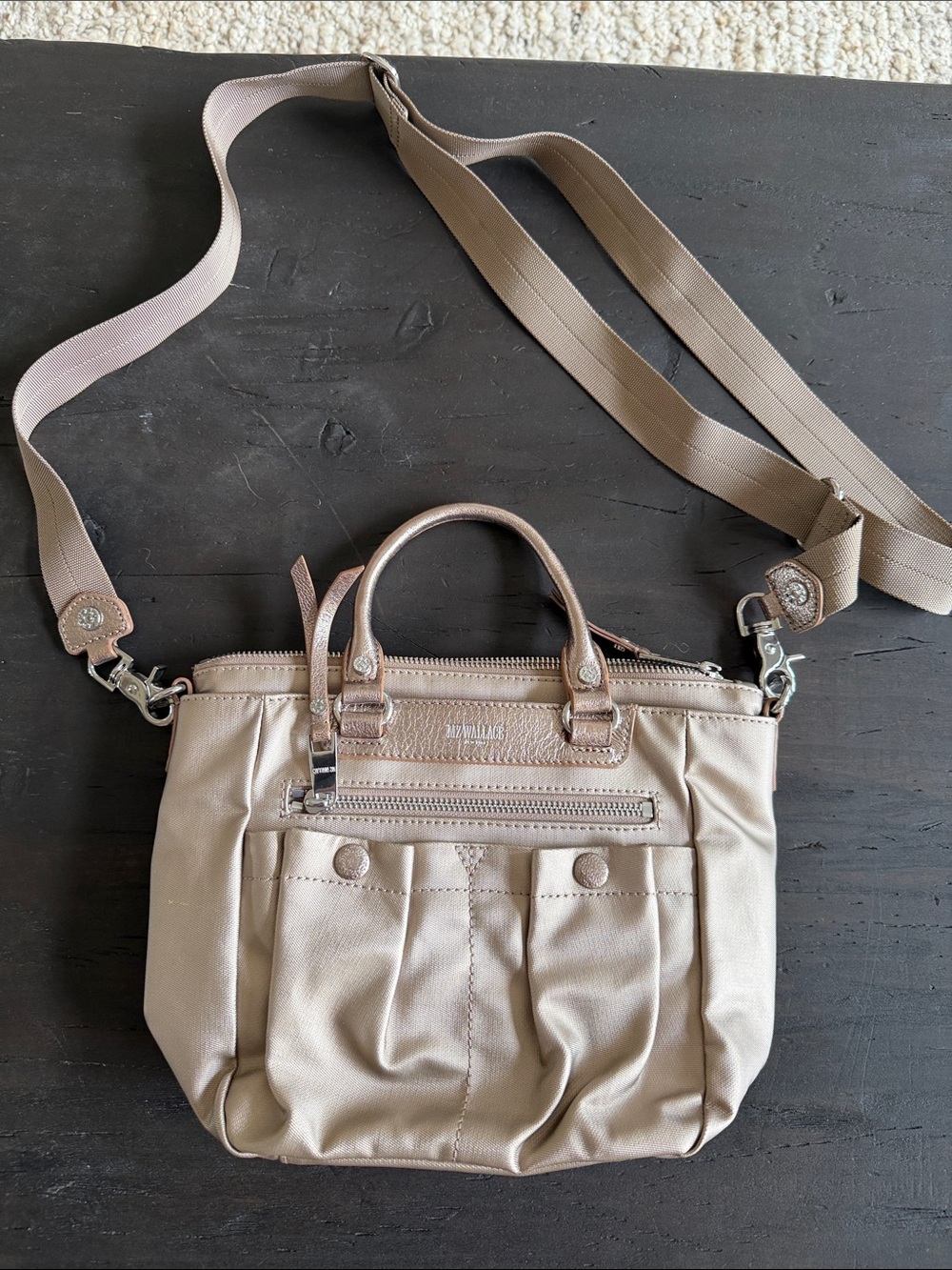 Neutral Beige Crossbody Satchel - MZ Wallace